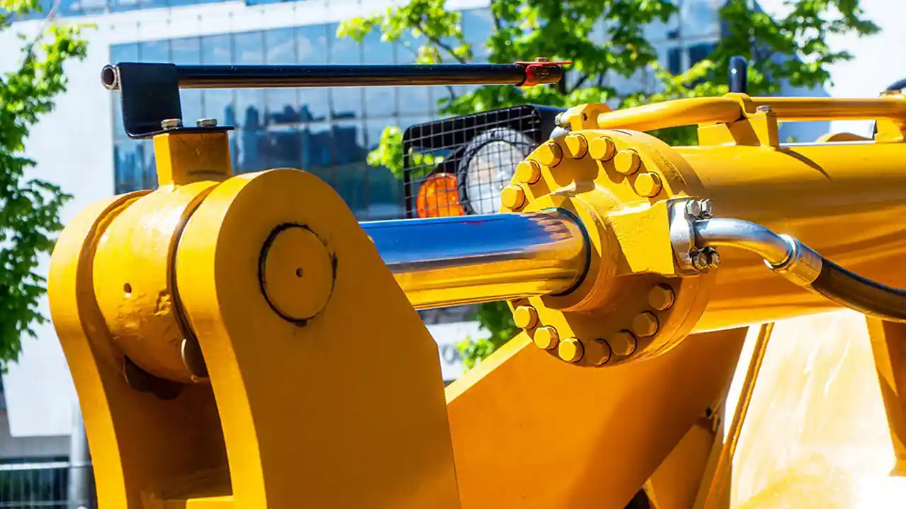 Hydraulic cylinders on excavator arm