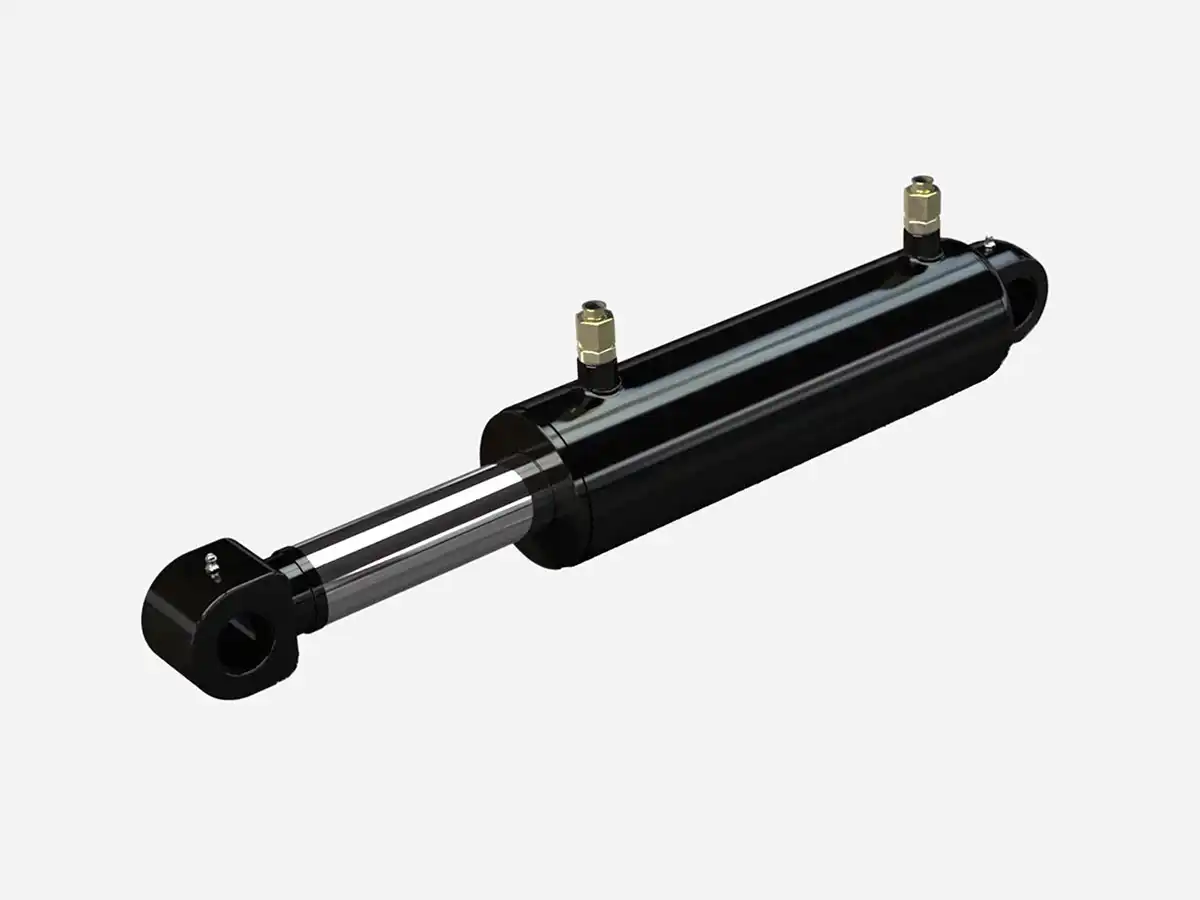 Compact welded hydraulic cylinder with eye mounting